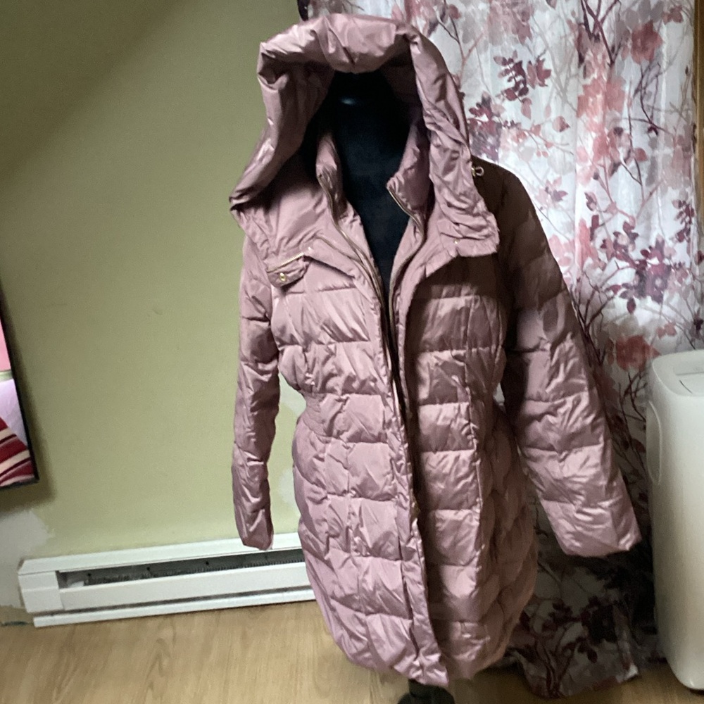 Women's Mauve Hooded Puffer Coat
